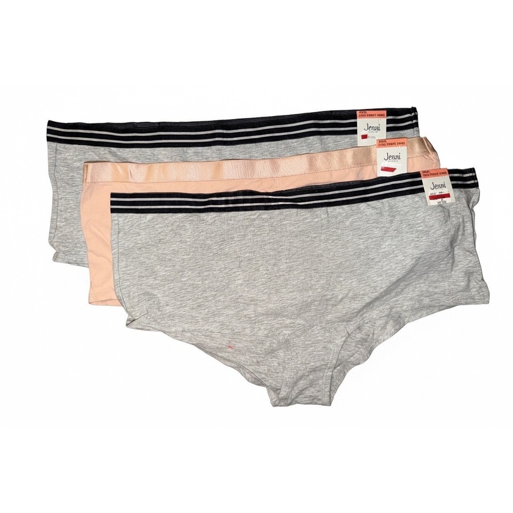 Jenni Intimates Boyshort Panties Grey and Chai, Lot of‎ 3, Size XXXL, NWT